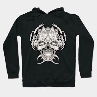 Skull headphones cyberpunk futuristic. Hoodie